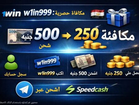 بروموكود 1win مصر w1in999 | اشحن 500 وخد مكافأة 250 جنيه